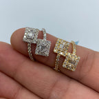 14K Gold Twist Square Diamond Engagement Ring - additional product view 3