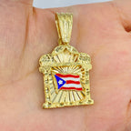 10K Teatro Puerto Rico Flag Pendant - additional product view 2
