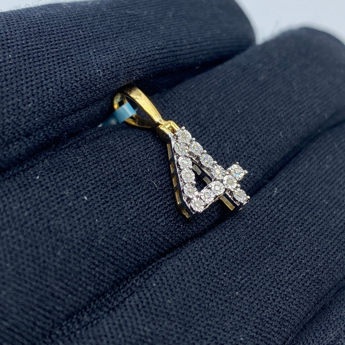 14K Gold Number 4 Diamond Pendant - additional product view 3