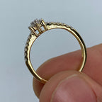 14K Gold Small Flower Diamond Engagement Ring - additional product view 4