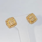 14K Gold 7.9mm Rounded Square Halo Diamond Earrings - additional product view 3