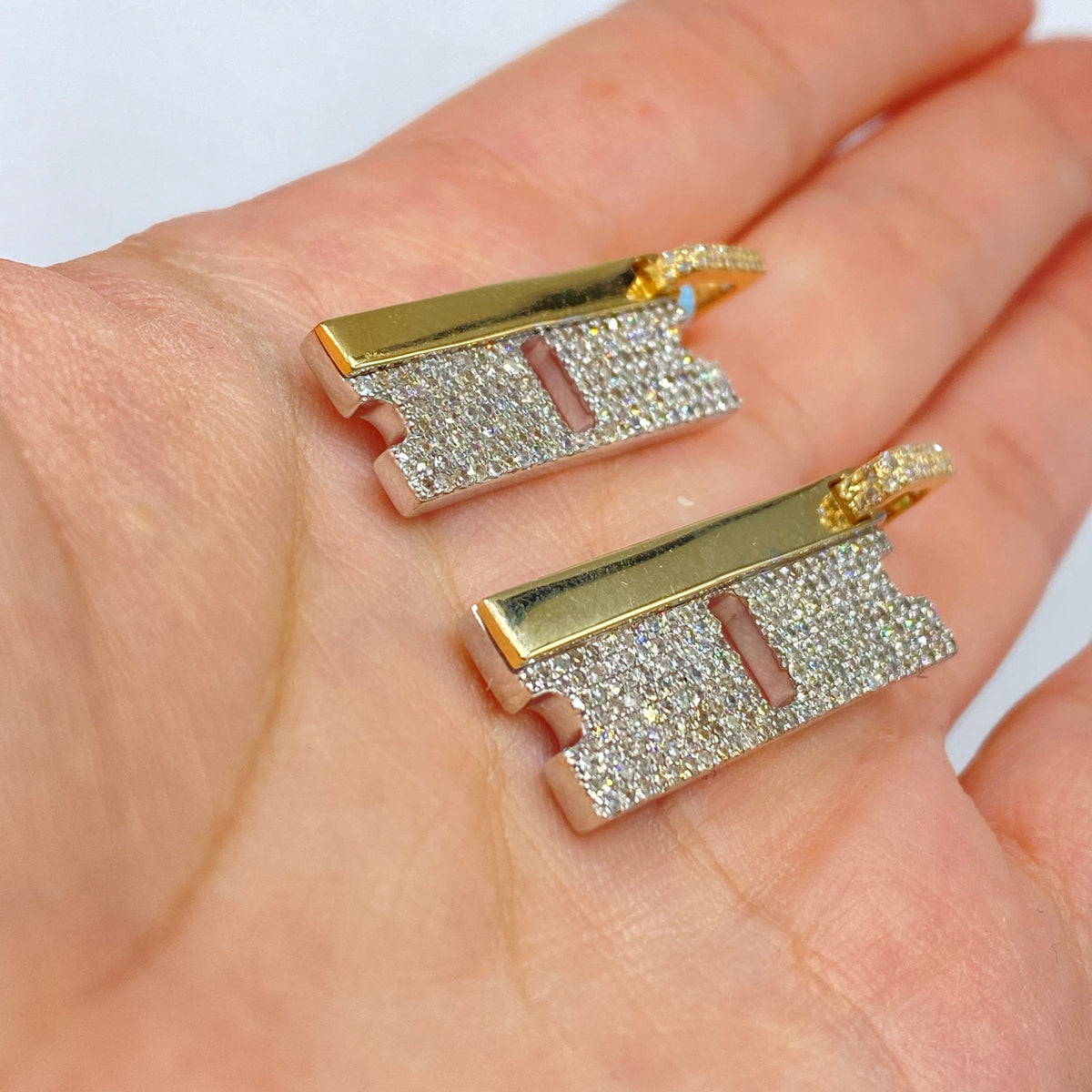 14K Gold Razor Diamond Pendant - additional product view 3