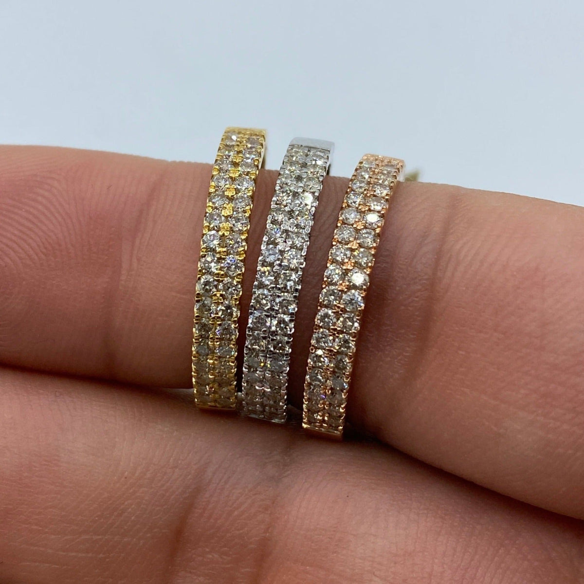 10K Gold Double Banded Diamond Ring - main product photo