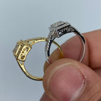 14K Gold 3D Square Diamond Engagement Ring - additional product view 6