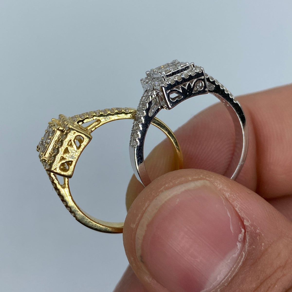 14K Gold 3D Square Diamond Engagement Ring - additional product view 6