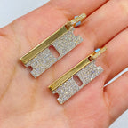 14K Gold Razor Diamond Pendant - additional product view 2