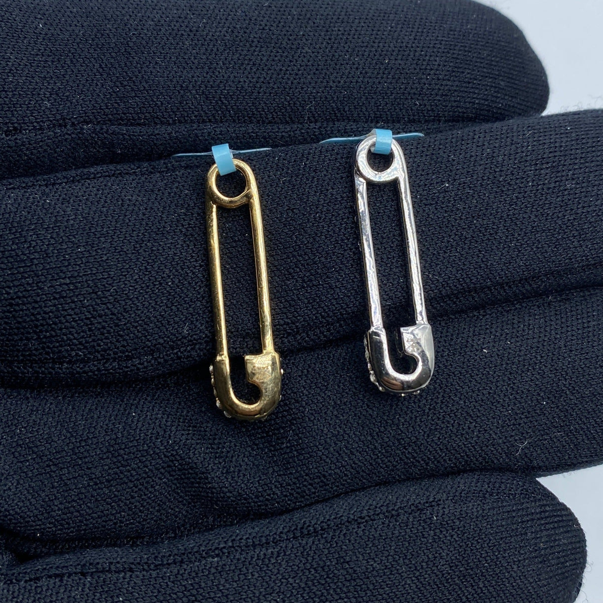 14K Gold Iced Paper Clip Diamond Pendant - additional product view 4
