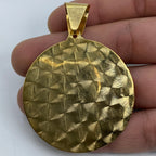 14K Gold Saint Caridad Del Cobre Round Medallion Pendant 2.5 in - additional product view 4