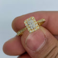 14K Gold Rectangle Diamond Engagement Ring in yellow gold - close-up product photo