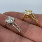 14K Gold Square Flower Diamond Engagement Ring - additional product view 6