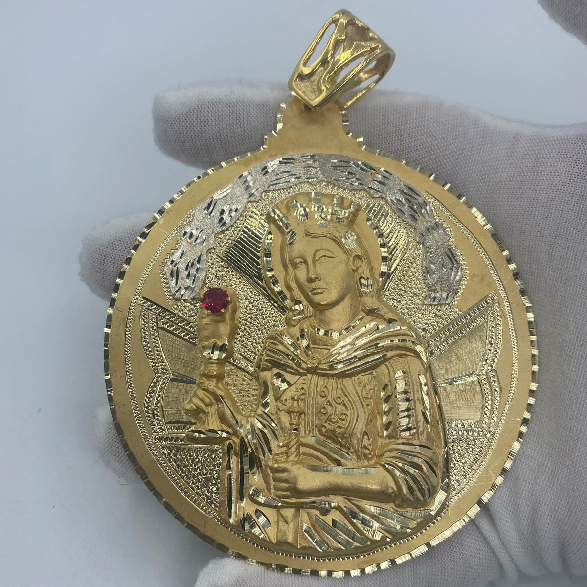 10K Gold Saint Barbara Pendant 4.5 in - additional product view 2