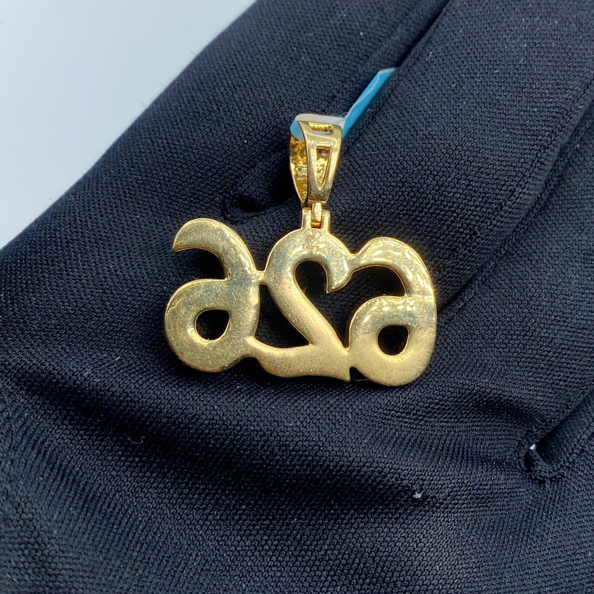 14K Gold 626 Area Code Diamond Pendant - additional product view 4