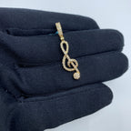 14K Gold Music Note Diamond Pendant - additional product view 2