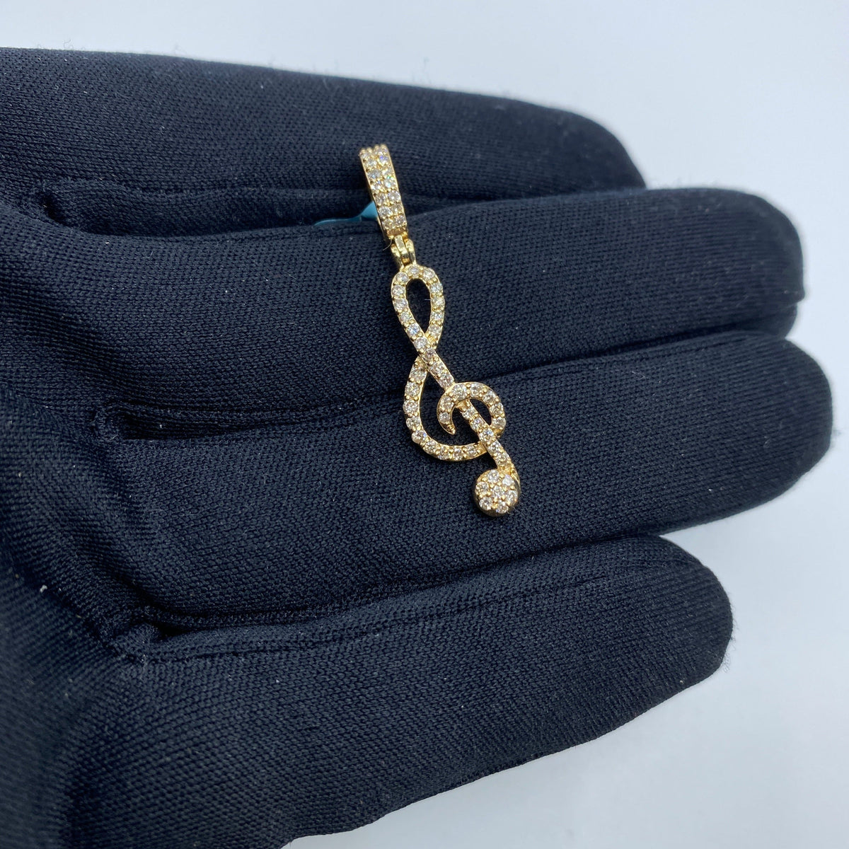 14K Gold Music Note Diamond Pendant - additional product view 2