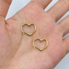 14K Gold Heart Hoop Earrings - additional product view 2