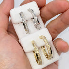 14K Gold Kendal Diamond Baguette Hoop Earrings - additional product view 5