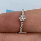 14K Gold Small Flower Diamond Engagement Ring - additional product view 3