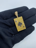 14K Gold Ace of Spades Playing Card Diamond Pendant - additional product view 4