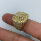 14K Gold Square Jumbo Italian Diamond Ring - additional product view 4