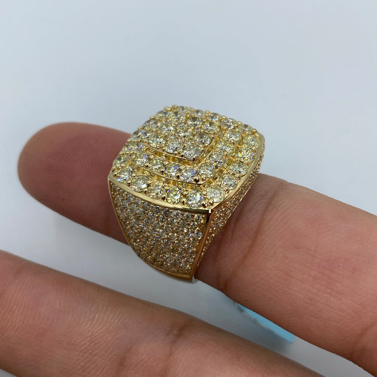 14K Gold Square Jumbo Italian Diamond Ring - additional product view 4