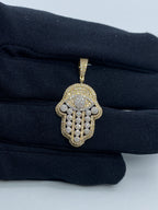 10K Gold Hamsa Diamond Pendant - additional product view 2