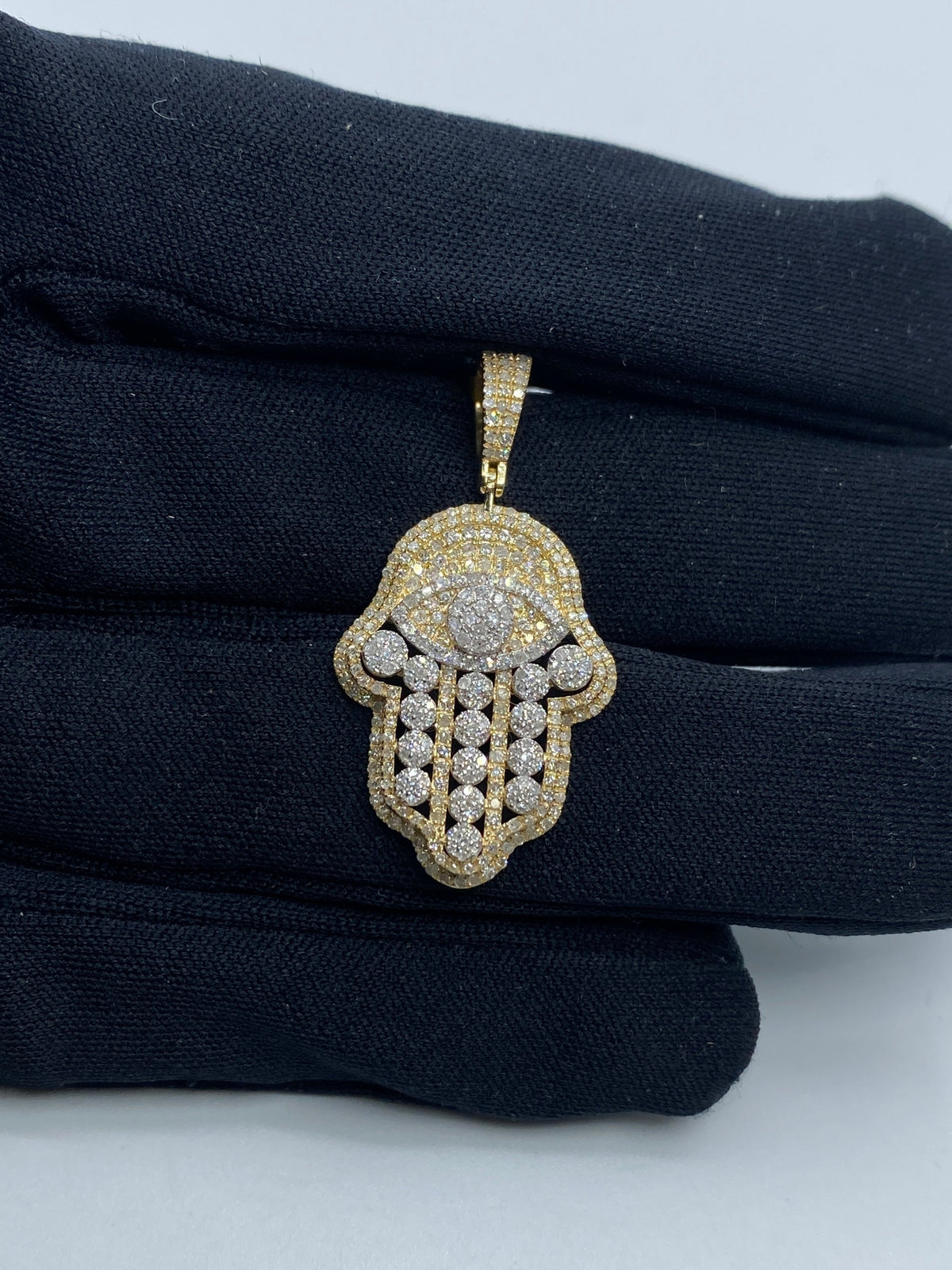 10K Gold Hamsa Diamond Pendant - additional product view 2