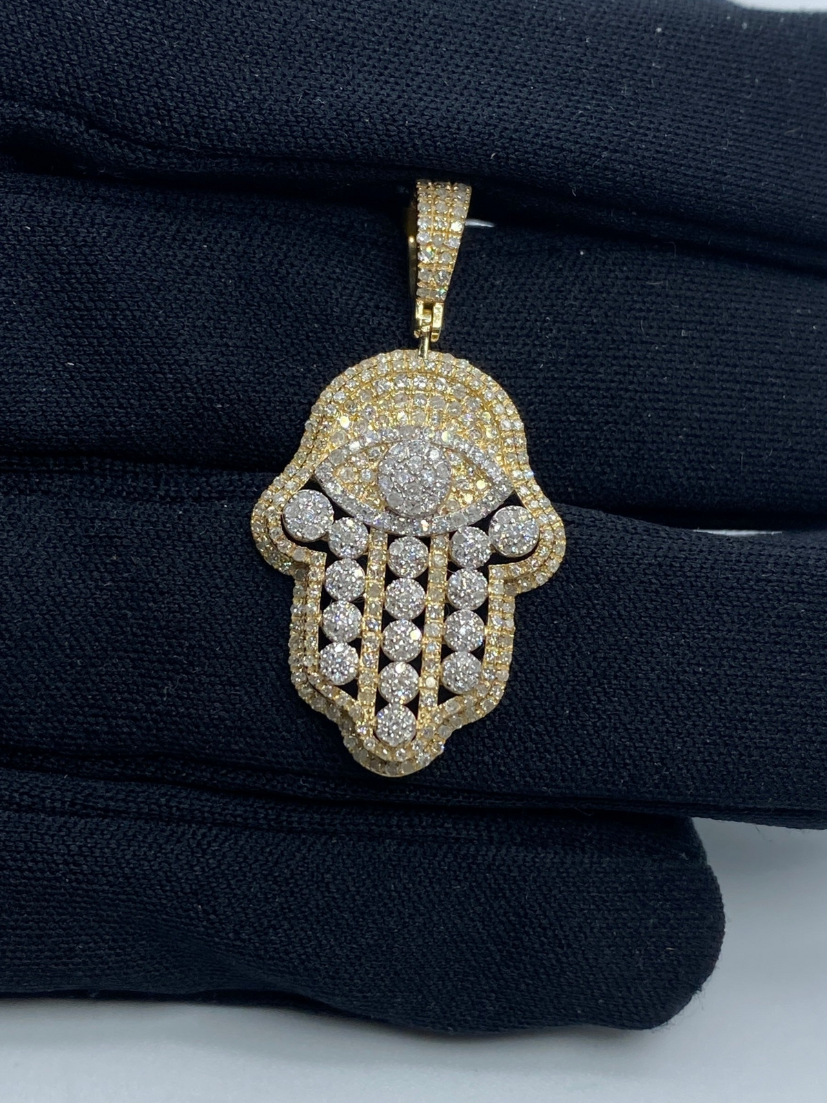 10K Gold Hamsa Diamond Pendant - additional product view 5