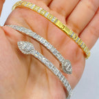 Pear Shape Diamond Baguette Bangle Bracelet 6.5 in - additional product view 6