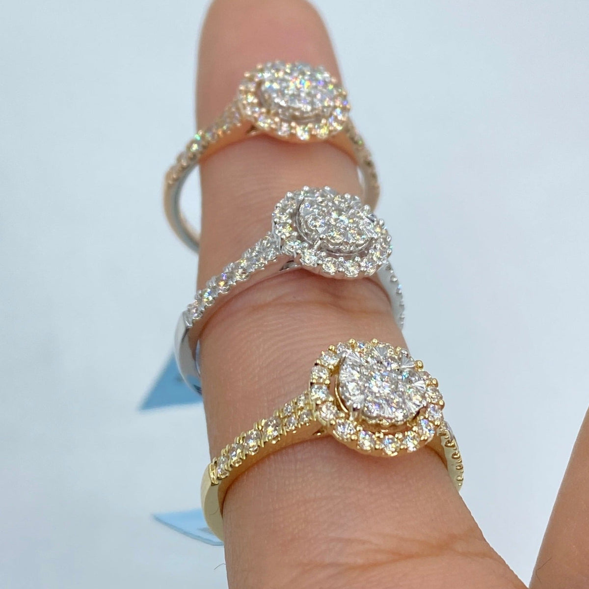 14K Gold Circle Halo Diamond Ring - additional product view 6