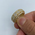 14K Gold Eternity Flower Diamond Ring 6.8 Ct in yellow gold - close-up product photo