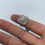 14K Gold Rectangle Center Diamond Baguette Ring in White - additional product view 6