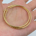 14K 2mm Gold Hoop Earrings, 2" - close-up product photo