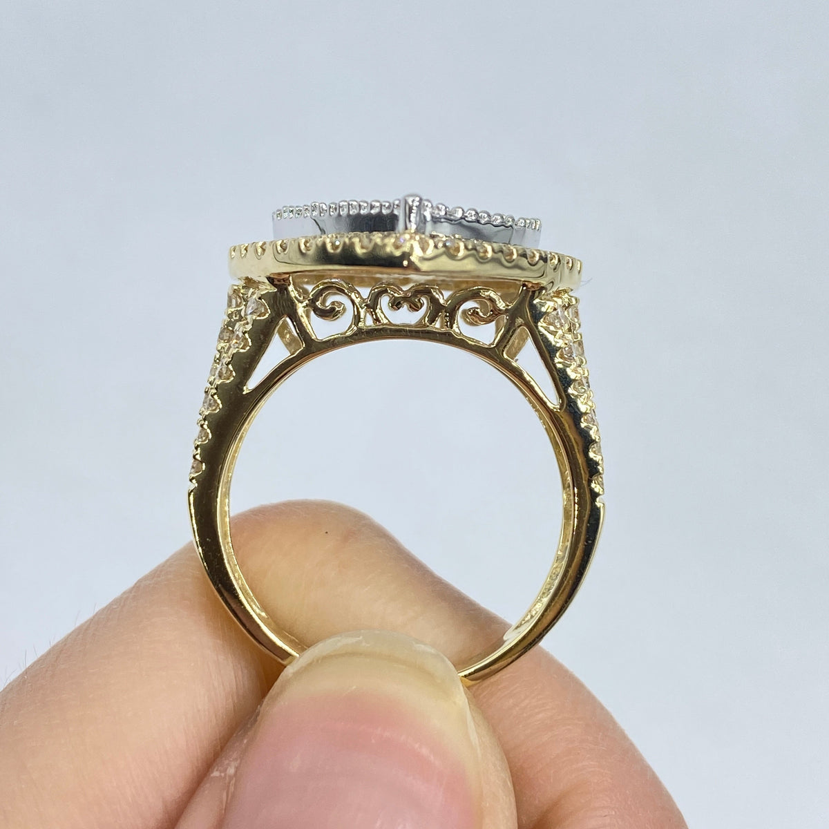14K Gold Full Heart Diamond Baguette Ring - additional product view 6