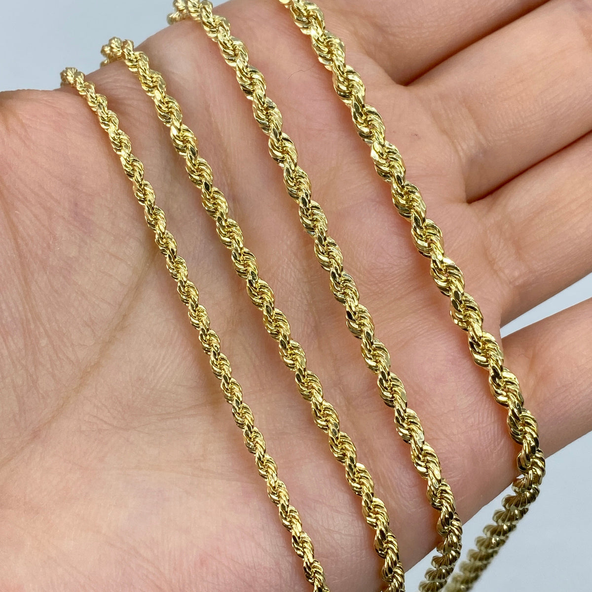 Rope Chain Necklace Real 10K Yellow Gold Full Collection - additional product view 7