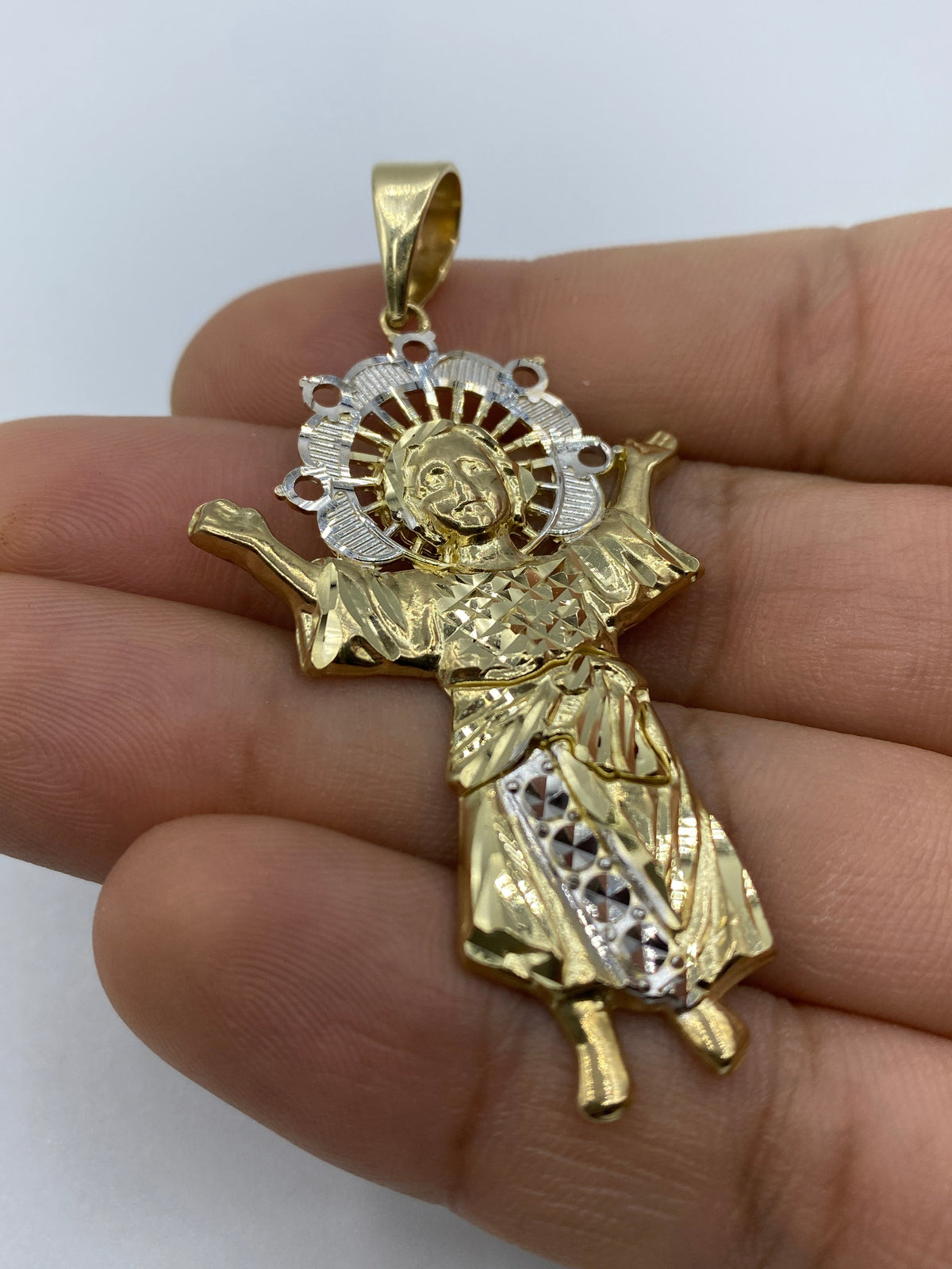 14K Gold Baby Jesus Pendant 2.5 in - additional product view 5