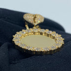 Circle Picture Diamond Pendant Broken Heart Bale - additional product view 4
