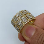 14K Gold French Dual Diamond Baguette Ring in yellow gold - close-up product photo