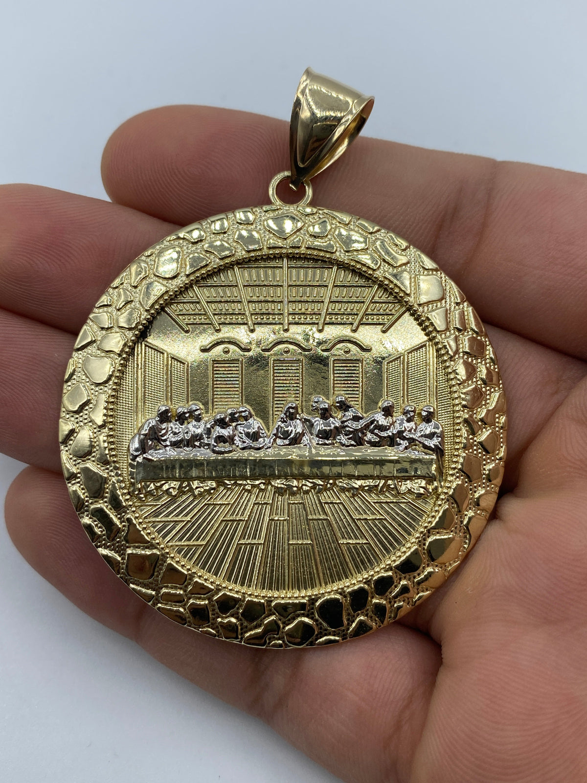 10K Gold Last Supper Pendant 2.6 in - additional product view 2