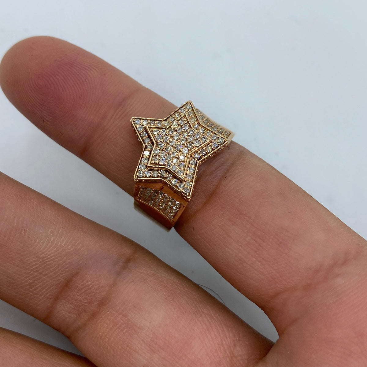 14K Gold Rose Star Diamond Ring - additional product view 4