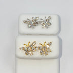 14K Gold Butterfly Diamond Baguette Earrings - additional product view 3