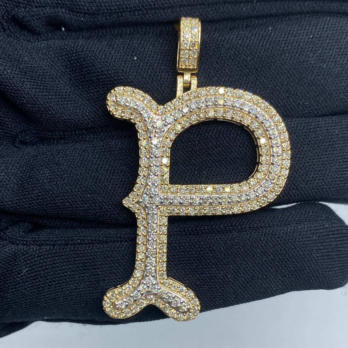 Initial P Old English Diamond Pendant - additional product view 2