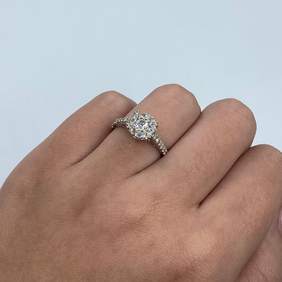 14K Gold Juliet Circle Diamond Engagement Ring in yellow gold - close-up product photo