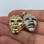 10K Gold Laugh Now Cry Later Pendant 1.4 in - additional product view 4