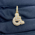 14K Gold Handicap Wheelchair Diamond Pendant, Small - close-up product photo