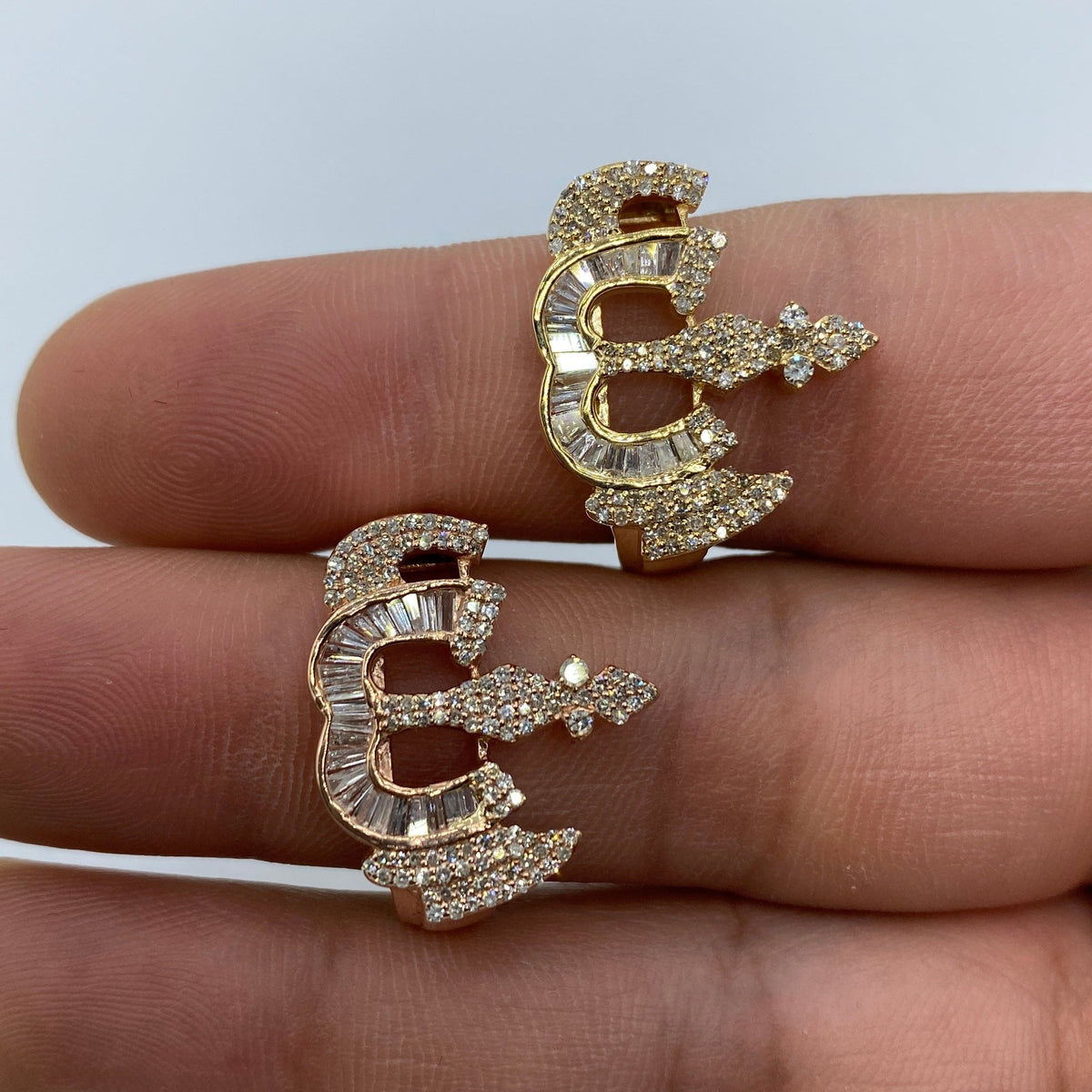 10K Gold Allah Diamond Baguette Ring - additional product view 4