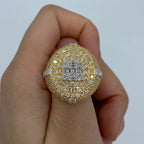 14K Gold Diamond Baguette Signet Dome Ring - additional product view 4