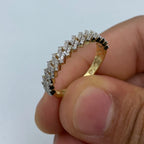 10K Gold Classic Cuban Link Diamond Ring in yellow gold - close-up product photo