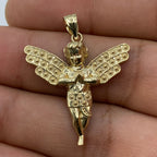 14K Gold Baby Angel Pendant 1.25 in - additional product view 2