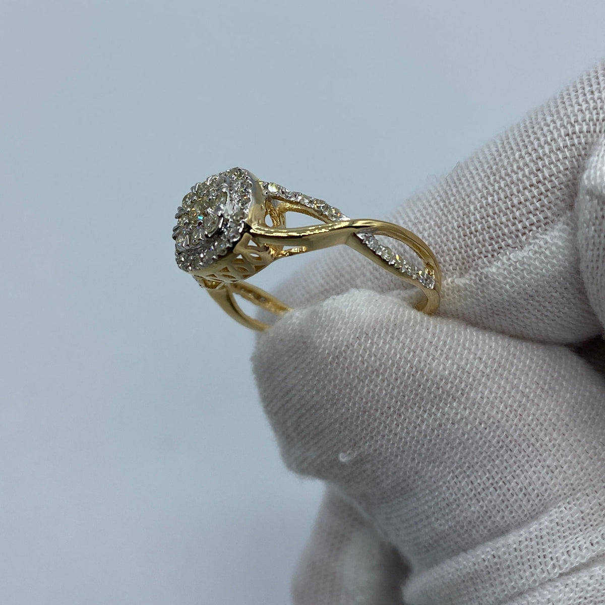 14K Gold Spiral Diamond Engagement Ring - additional product view 4