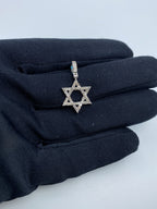 14K Gold Star of David Diamond Pendant - additional product view 2